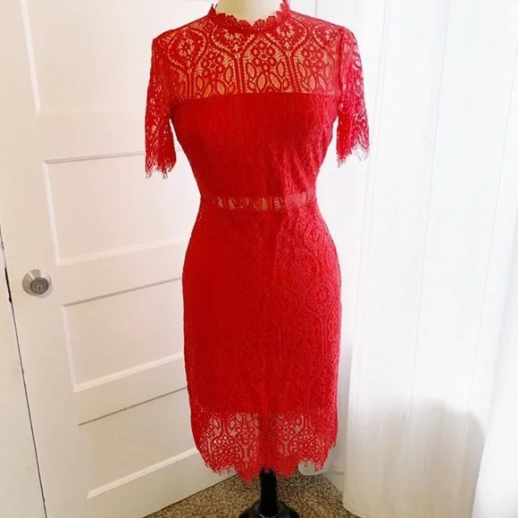 Lulus Dresses Lulus Red Lace Dress Poshmark